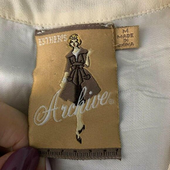 Esthers Archive Silk Sequined Shift Dress M Cream - Picture 10 of 10